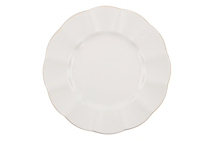 Hermia MLN24Y2694R520 Vajilla de Porcelana 24 Piezas Crema y Dorado Apta para Microondas